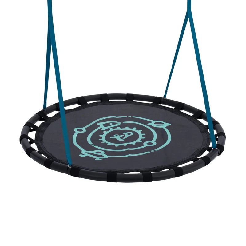 Balançoire nid d'oiseau D120 cm pour portique H190-250 cm noir et bleu