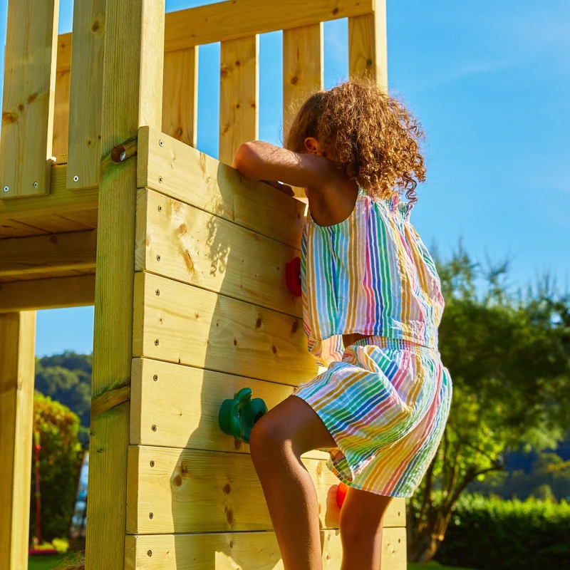 AIre de jeux pont de singe, 2 balançoires et toboggan - bois FSC® - TAMARIN SKYWOOD