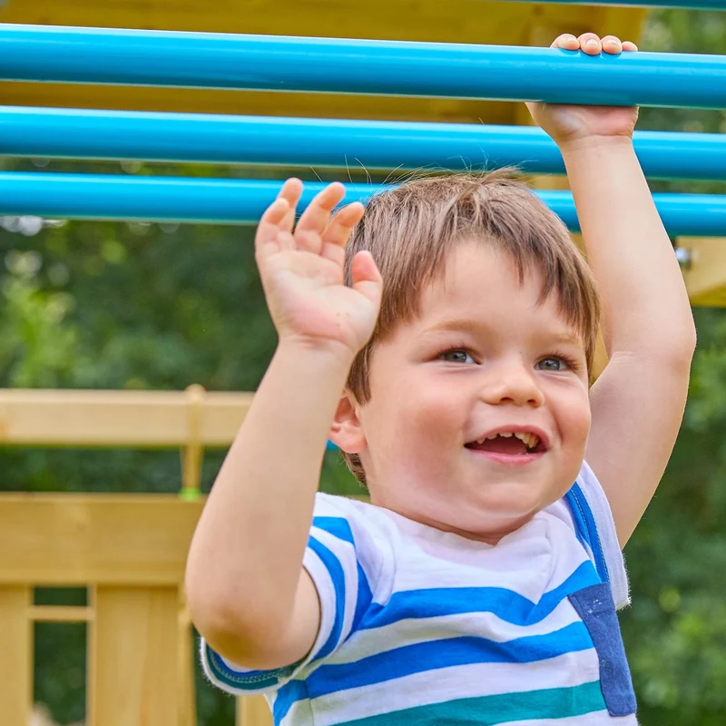 AIre de jeux pont de singe, 2 balançoires et toboggan - bois FSC® - TAMARIN SKYWOOD