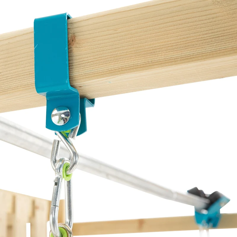 AIre de jeux tyrolienne, mur d'escalade et toboggan - bois FSC® - SANTOLINE SKYWOOD