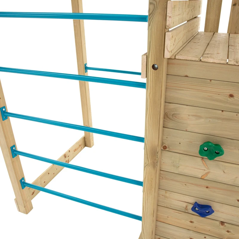AIre de jeux tour avec mur d'escalade et toboggan - bois FSC® - H270 cm - CLÉMATITE SKYWOOD