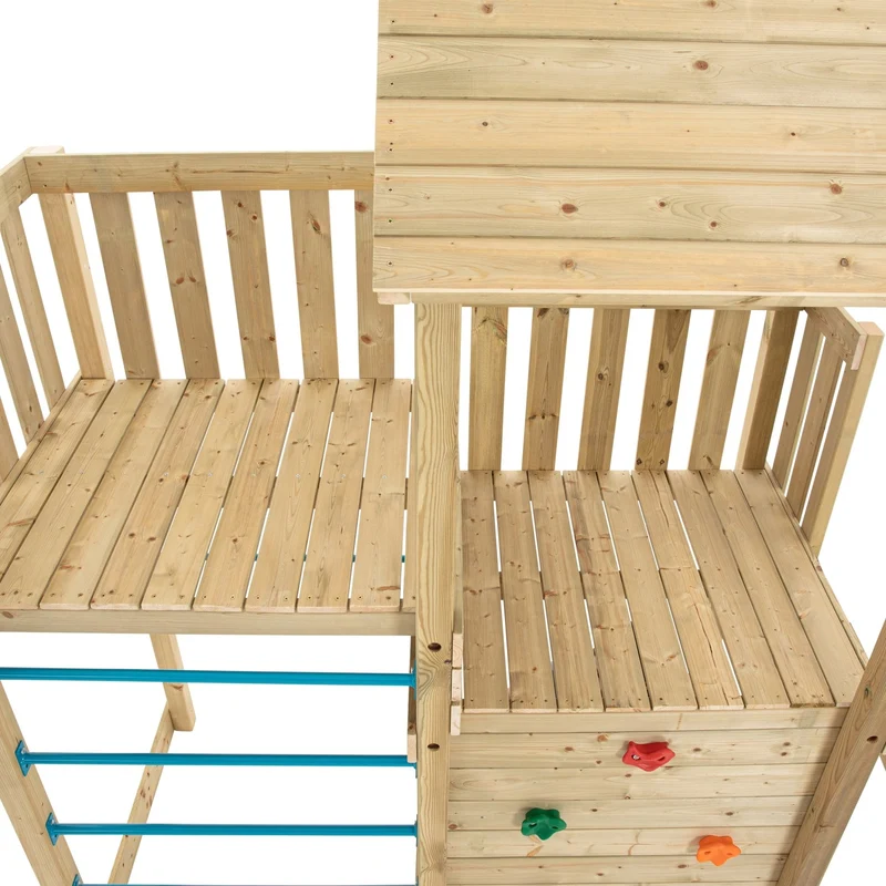 AIre de jeux tour avec mur d'escalade et toboggan - bois FSC® - H270 cm - CLÉMATITE SKYWOOD