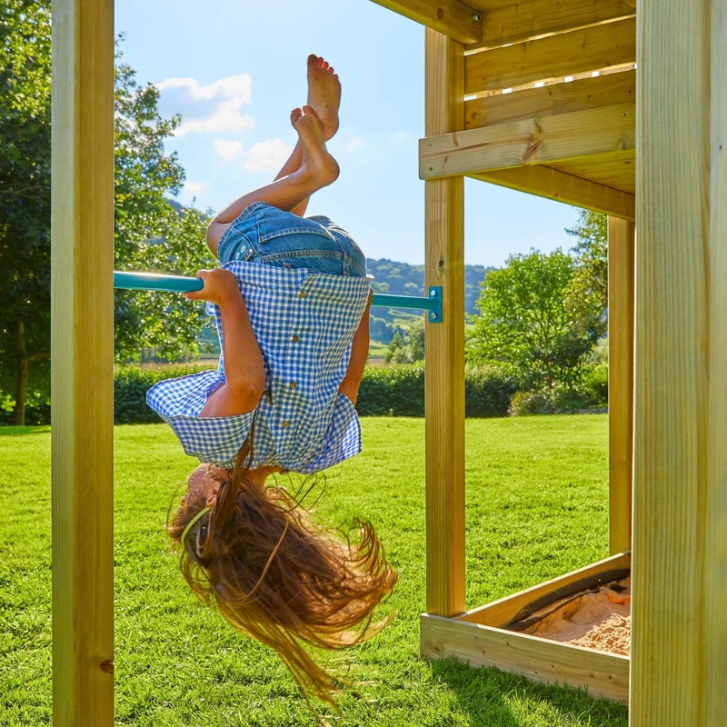 AIre de jeux toboggan et pont suspendu - bois FSC® - H270 cm - CITRONNIER SKYWOOD
