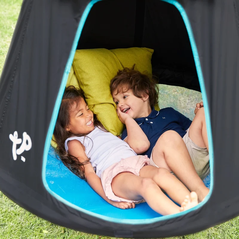 Balançoire tente enfant OVNI H190-250 cm noir