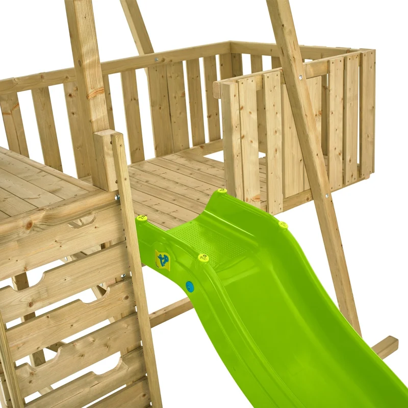Aire de jeux balançoire nid d'oiseau et toboggan - bois FSC® - H306 cm - KINGSWOOD