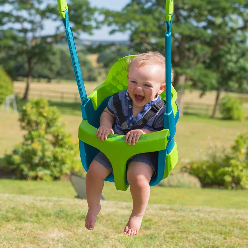 Aire de jeux avec siège bébé, balançoire et toboggan - bois FSC® - H306 cm - KINGSWOOD