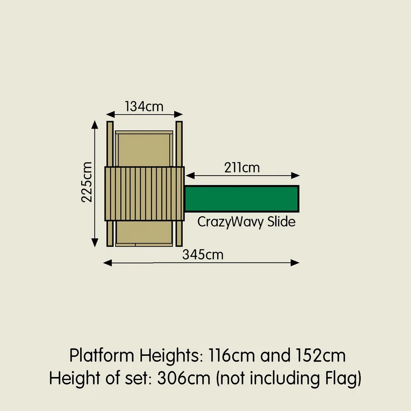 Aire de jeux tour avec toboggan - bois FSC® - H306 cm - KINGSWOOD