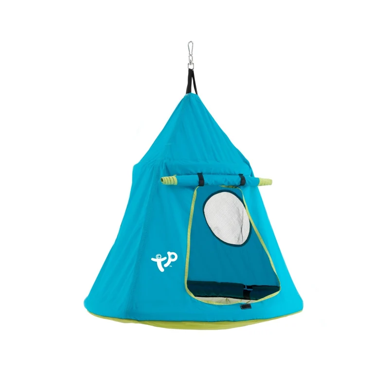 Balançoire tente enfant OVNI H190-250 cm bleu
