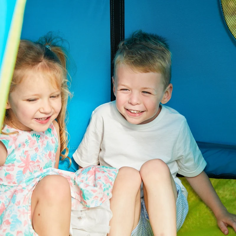 Balançoire tente enfant OVNI H190-250 cm bleu