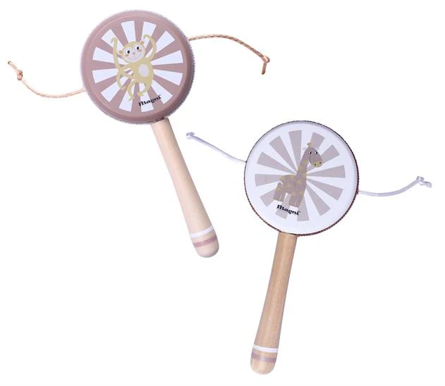 Tambourin de mendiant en bois - 2 ans +