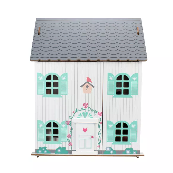 Maison de poupées en bois - avec poupées et mobilier - 🧒3 ans +
