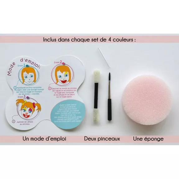 Palette de Maquillage de Fête 4 couleurs x 4 ml - pirate - carnaval - Grim'tout - 2 ans+