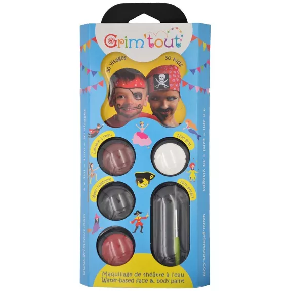 Palette de Maquillage de Fête 4 couleurs x 4 ml - pirate - carnaval - Grim'tout - 2 ans+