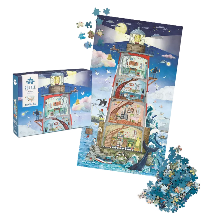 Moulin roty - puzzle - le phare - 500 pièces -le jardin du moulin - 7ans+