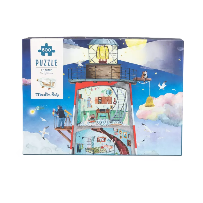 Moulin roty - puzzle - le phare - 500 pièces -le jardin du moulin - 7ans+