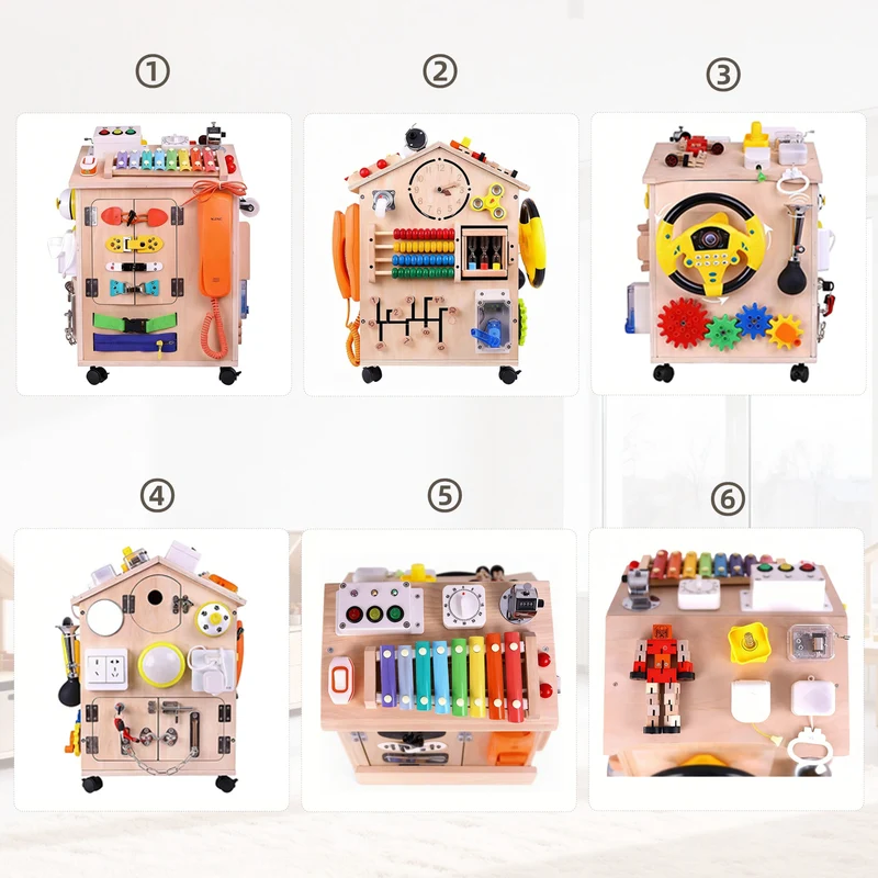Montessori Busy House Deluxe – Groß & Mobil (Mit Rollen)