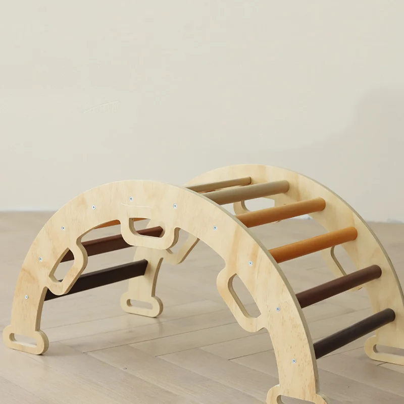 Montessori Kletterset aus Holz – Klappbares Dreieck, Rutsche & Bogen