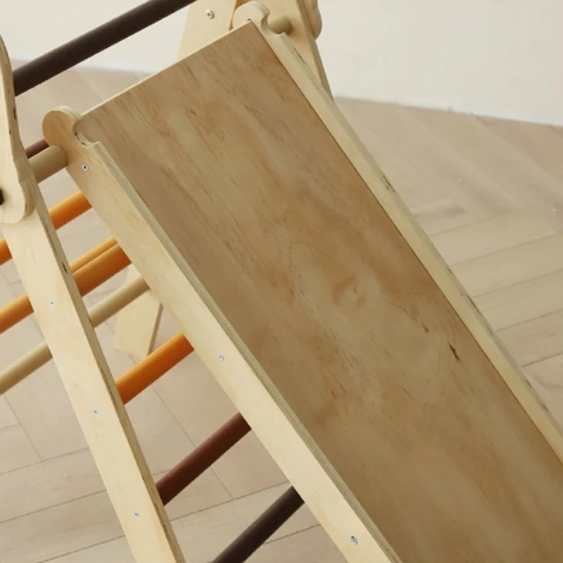 Montessori Kletterset aus Holz – Klappbares Dreieck, Rutsche & Bogen