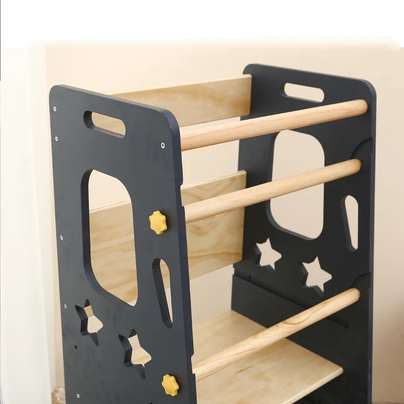 Lernturm Kinder Holz höhenverstellbar – Montessori Learning Tower Küche stabil & sicher