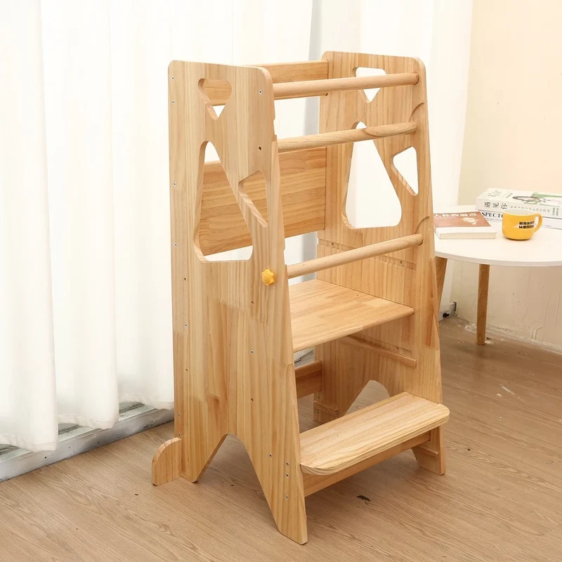 Montessori Lernturm Komfort – Naturholz & 3-Stufen-Verstellung