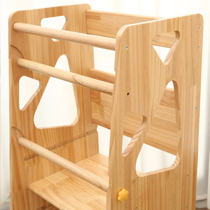 Montessori Lernturm Komfort – Naturholz & 3-Stufen-Verstellung