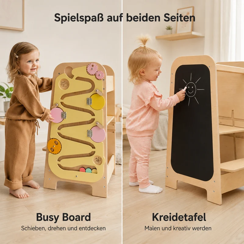 Montessori 5-in-1 Lernturm & Busy Board Station
