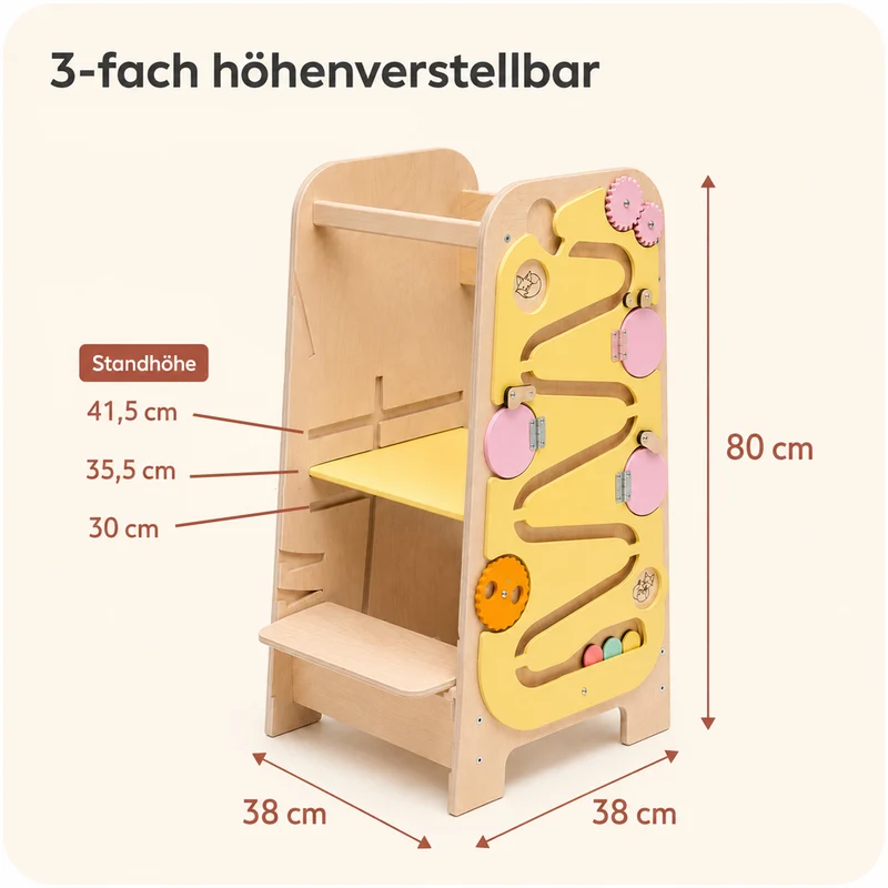 Montessori 5-in-1 Lernturm & Busy Board Station
