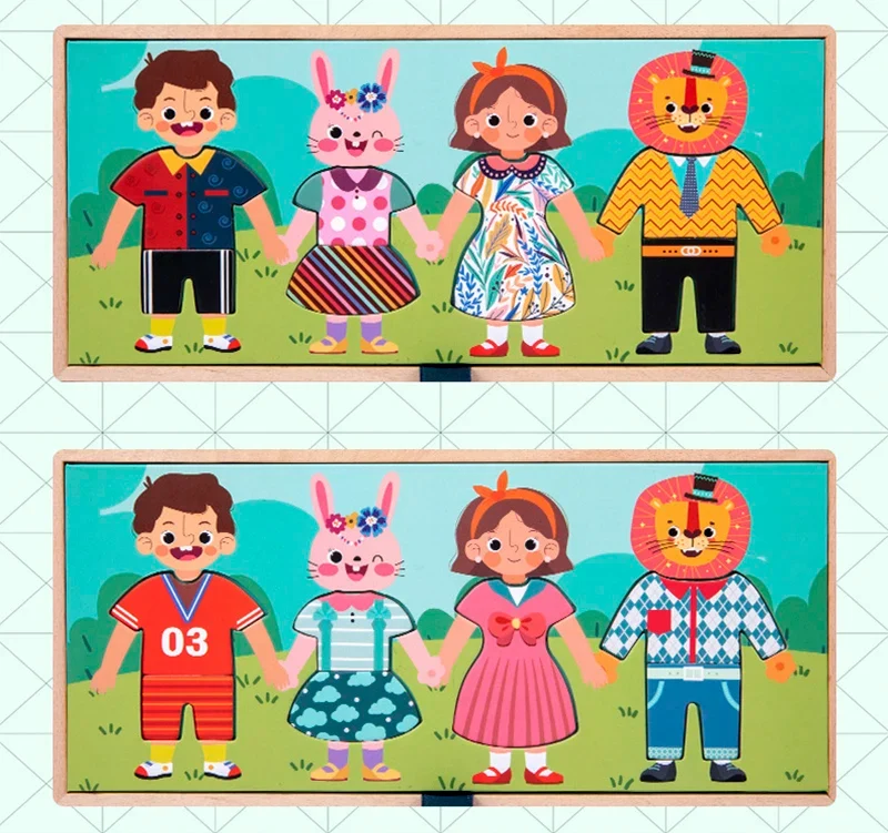 Montessori Anzieh-Puzzle – Motorikspiel & Lernspielzeug