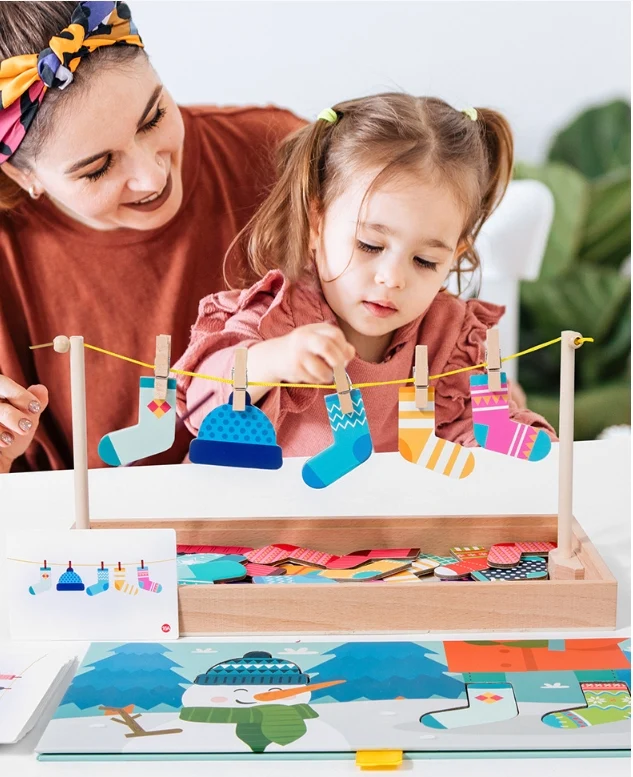 Montessori Anzieh-Puzzle – Motorikspiel & Lernspielzeug