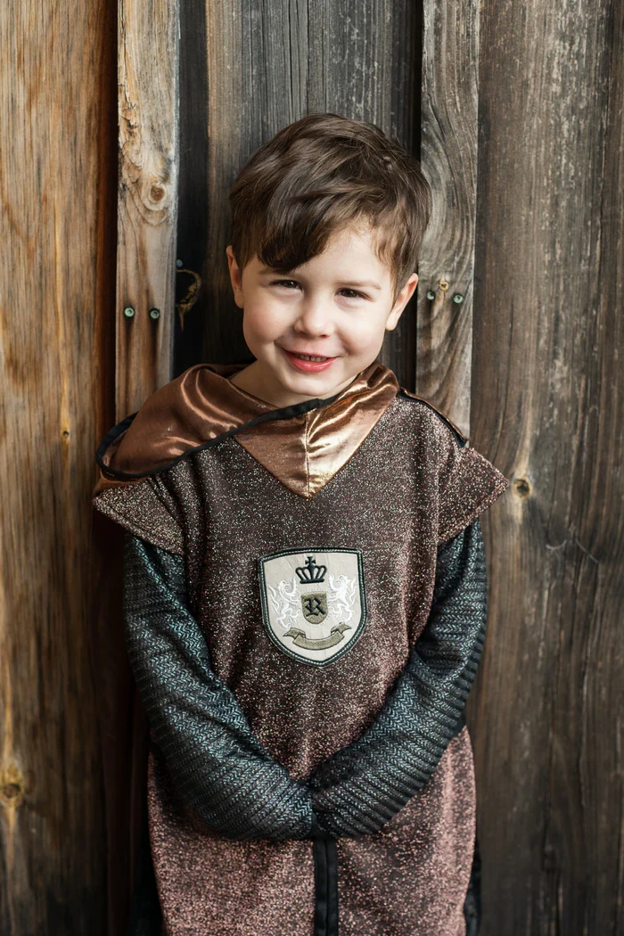Great Pretenders - Déguisement de chevalier avec cape - Brillant cuivre - 3-4 ans