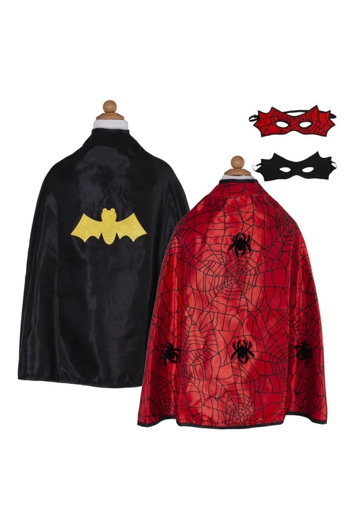 Great Pretenders - Cape réversible Spiderman ou Batman- 4-6 ans