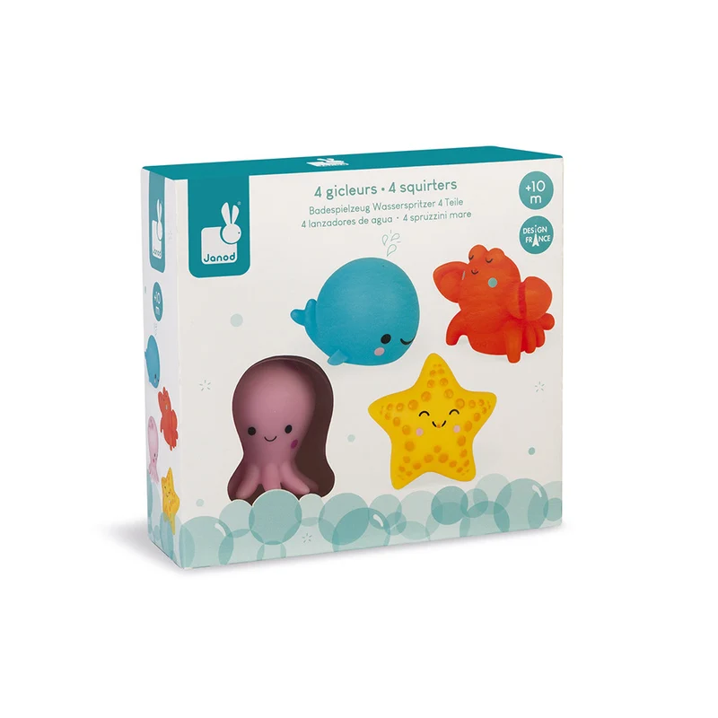 Janod - 4 Gicleurs pour le bain - Animaux de la Mer - 👶1 an+