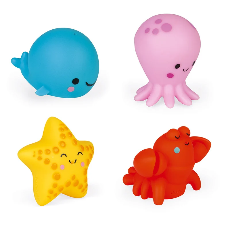Janod - 4 Gicleurs pour le bain - Animaux de la Mer - 👶1 an+