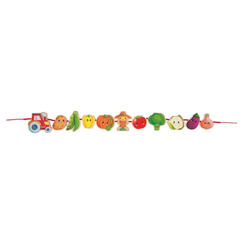 Janod - Perles à enfiler - Potager - Ferme - 2 ans+