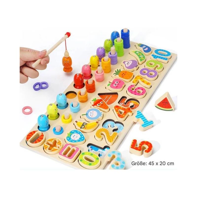 Montessori-Holzpuzzle für Säuglinge und Kleinkinder