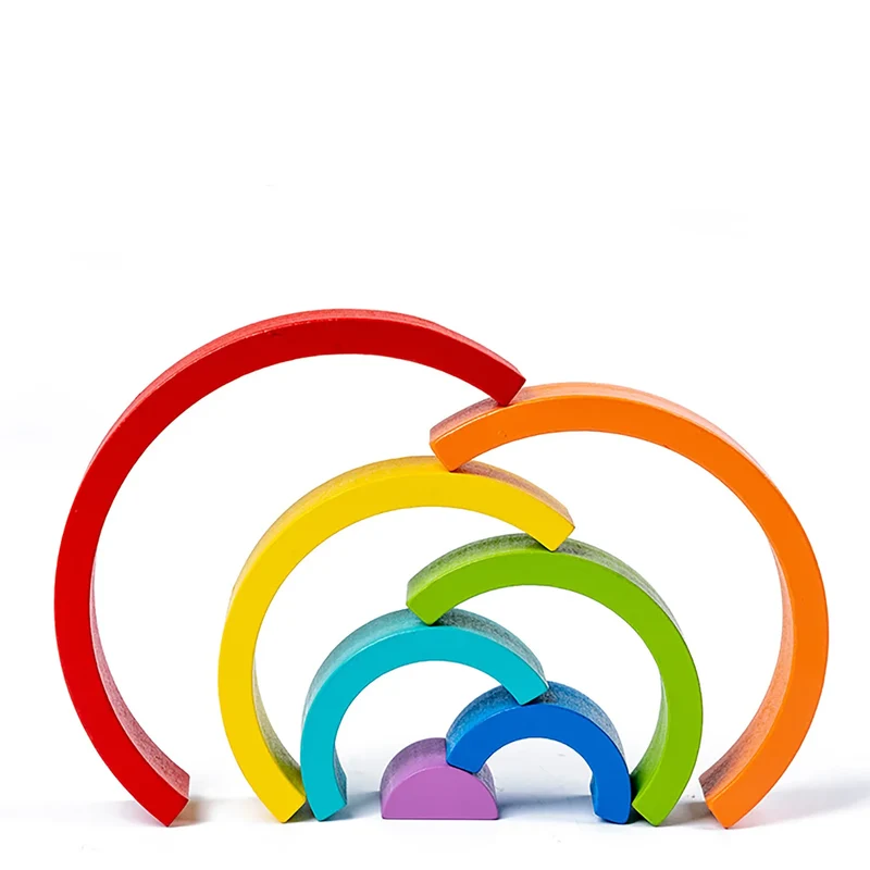 Montessori Stapelspielzeug – Holz Regenbogen