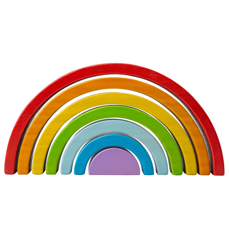 Montessori Stapelspielzeug – Holz Regenbogen