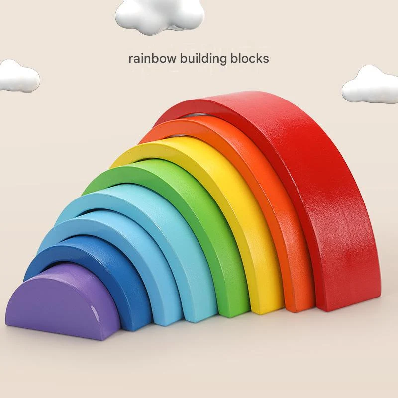 Montessori Stapelspielzeug – Holz Regenbogen
