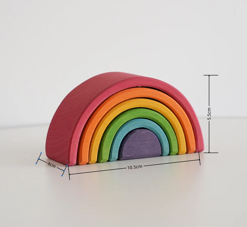 Montessori Stapelspielzeug – Holz Regenbogen