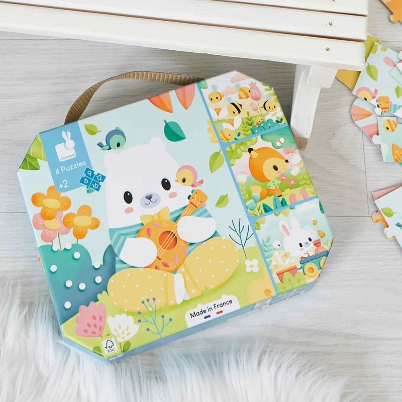 Janod - 4 Puzzles évolutifs Pure - 2 ans+