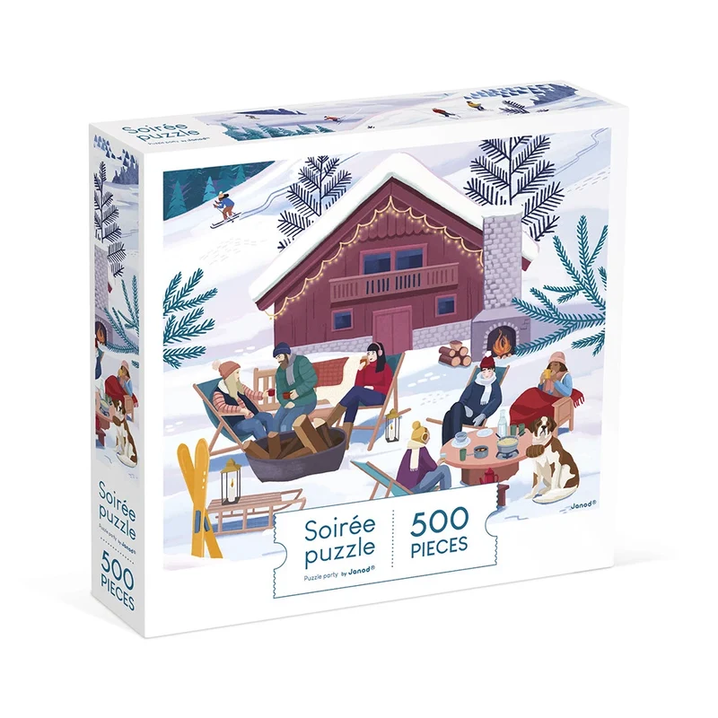 Janod -Puzzle hiver à la montagne - 500 PCS -8 ans+