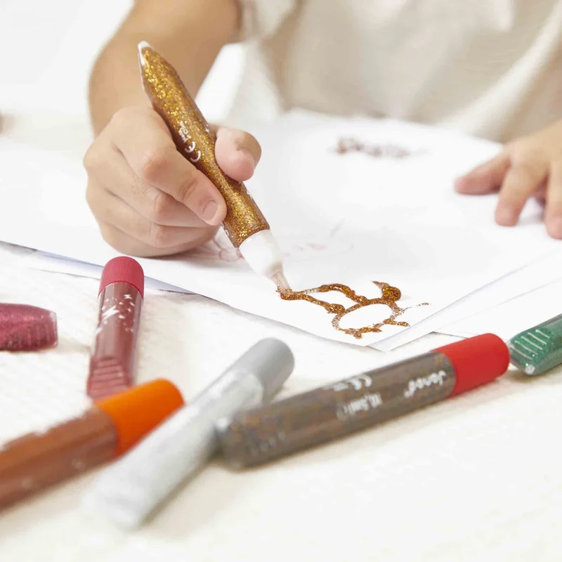Janod - Colle à paillettes x 9 tubes - 3 ans+
