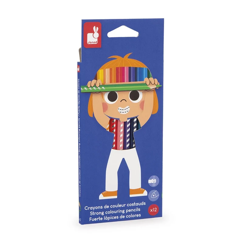 Janod - Crayons de couleur x 12 - 3 ans+
