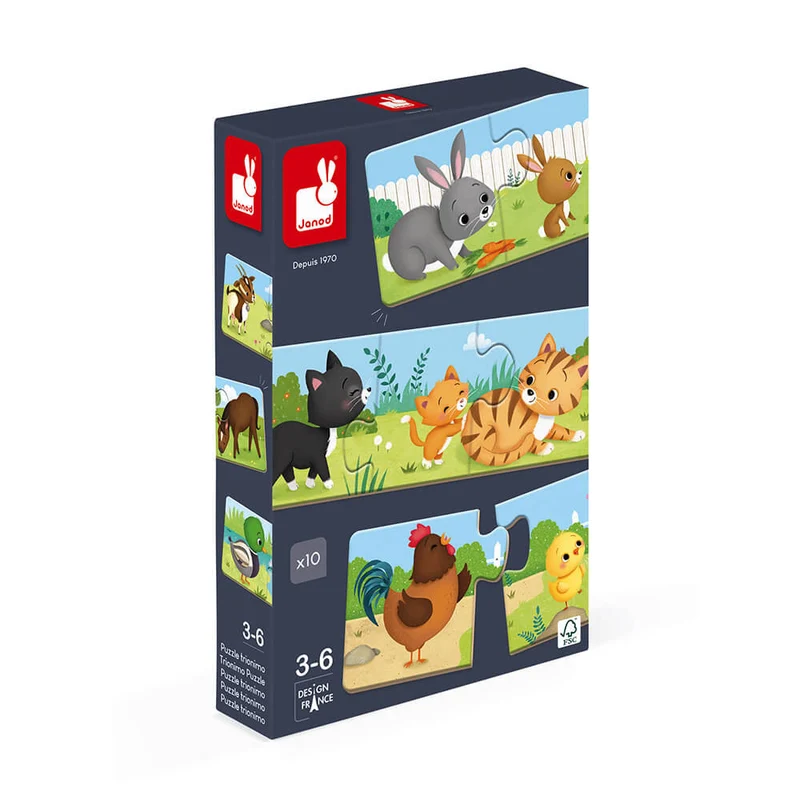 Janod - Jeu d'association - puzzle Trionimo 30 pièces - 2 ans+