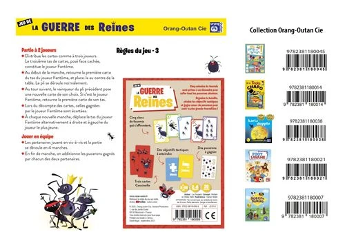 orang outan - la guerre des reines- jeu de cartes 👧8 ans+