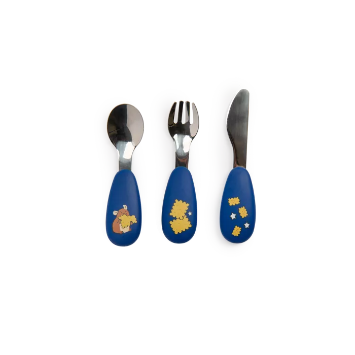 Moulin Roty - Puce & Pilou - Set couverts silicone - 1 an+