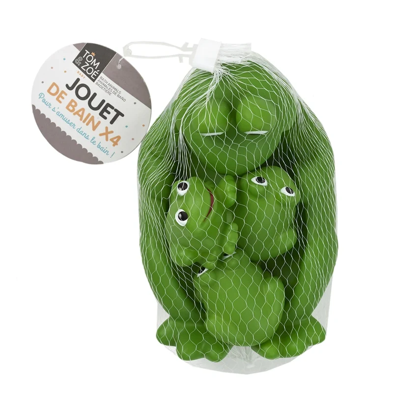 Jouets de Bain Bébé — Lot 4 Animaux Caoutchouc Flottants Tom et Zoé