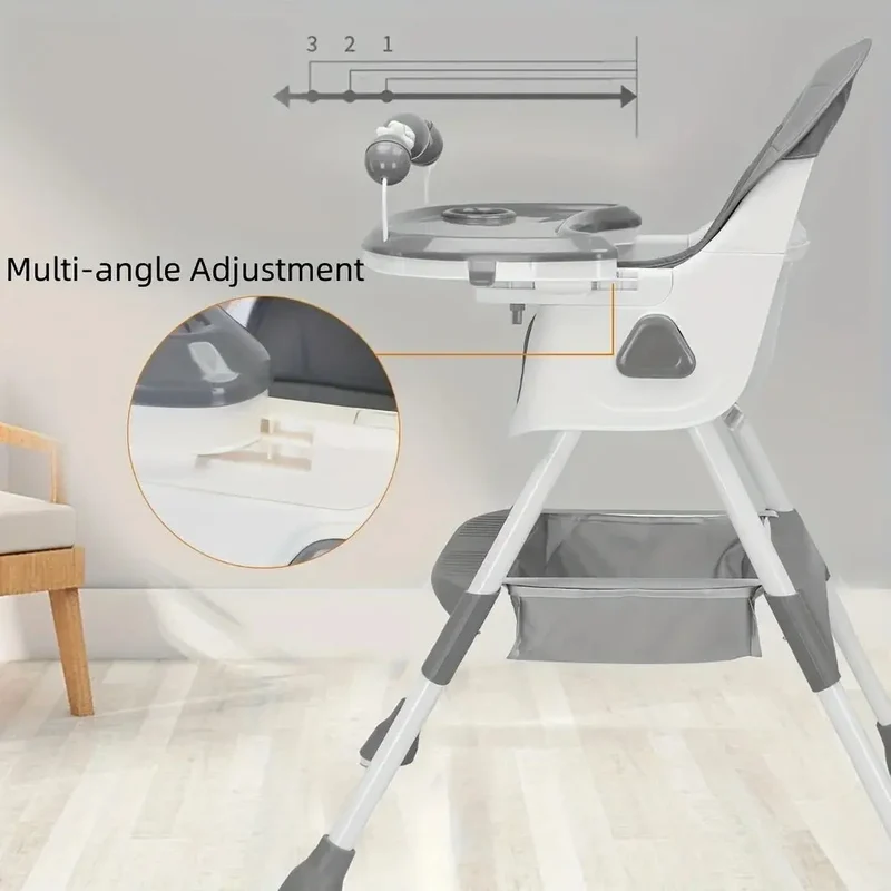 Chaise Haute pour Bébé et Tout-Petit - Pliable et Réglable