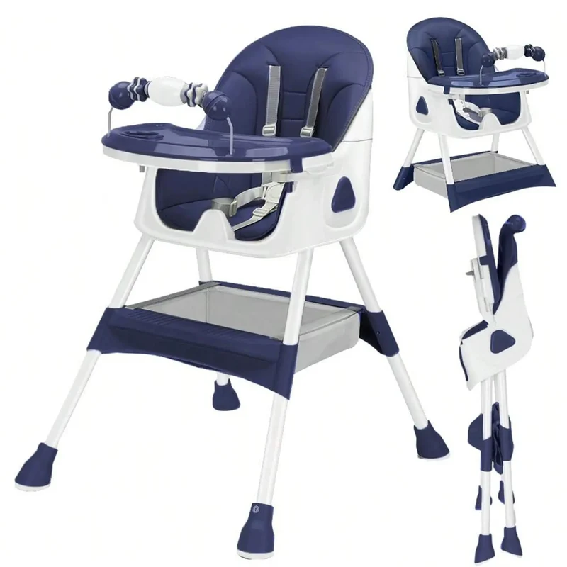Chaise Haute pour Bébé et Tout-Petit - Pliable et Réglable