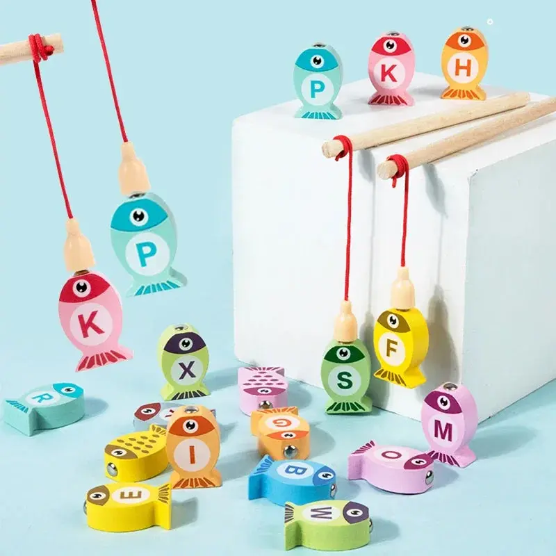 Jeu de pêche Magnétique Montessori en Bois